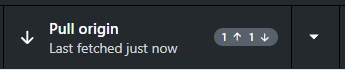 Pull origin knop, met 1 pijltje omhoog, 1 pijltje naar beneden