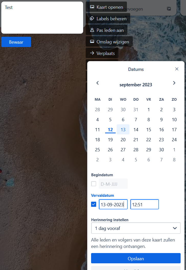 Met de vervaldatum kun je een deadline maken.