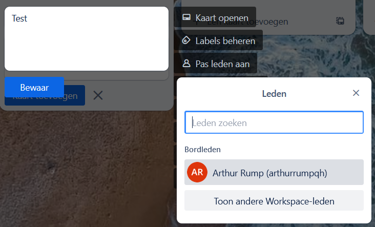 Met de "Pas leden aan" knop kun je een taak aan een persoon toewijzen.