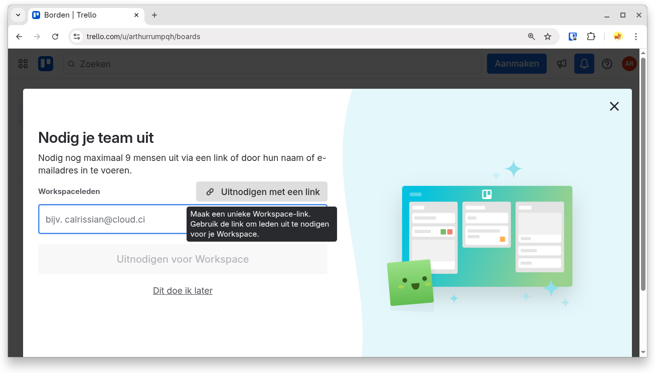 Leden uitnodigen met een link