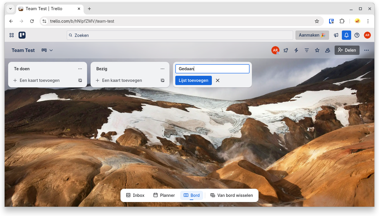 Nieuwe kolommen op het lege bord